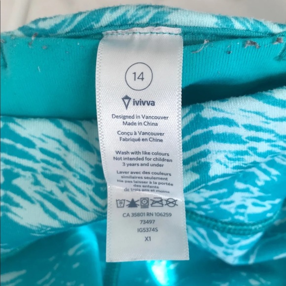 Very good condition blue Ivivva legging!size 14 - Picture 2 of 3